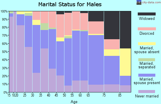 Zip code 64050 marital status for males
