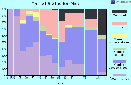 Zip code 64052 marital status for males