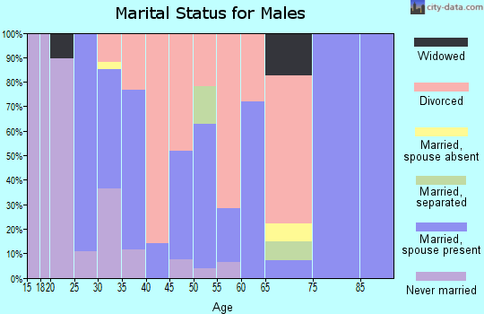 Zip code 64054 marital status for males