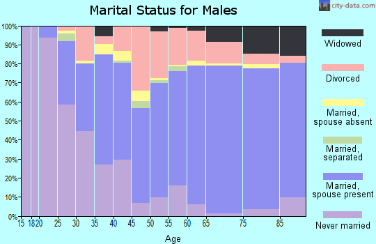 Zip code 64055 marital status for males
