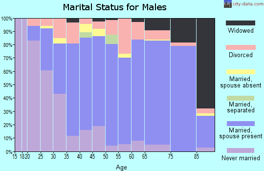 Zip code 64057 marital status for males
