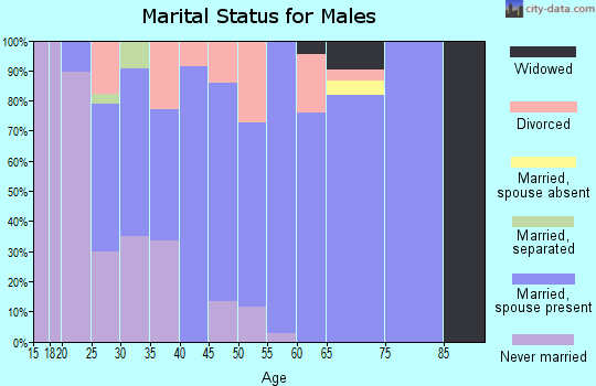 Zip code 64058 marital status for males