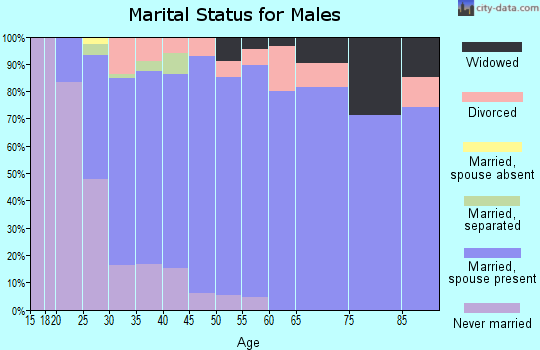 Zip code 64075 marital status for males