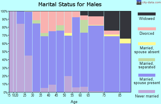 Zip code 64076 marital status for males