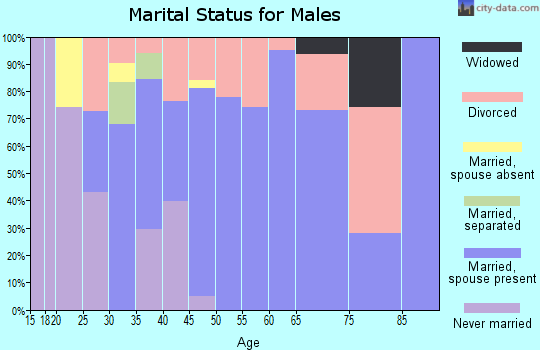 Zip code 64077 marital status for males
