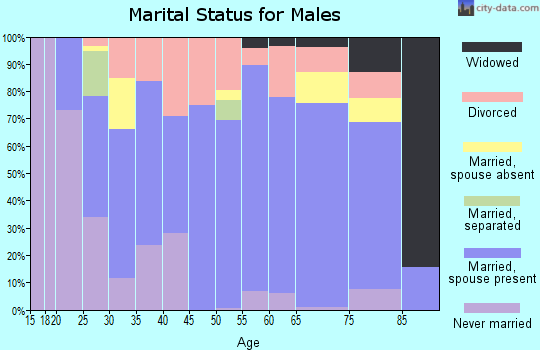 Zip code 64085 marital status for males