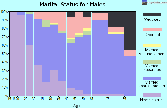 Zip code 64119 marital status for males