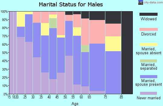 Zip code 64123 marital status for males