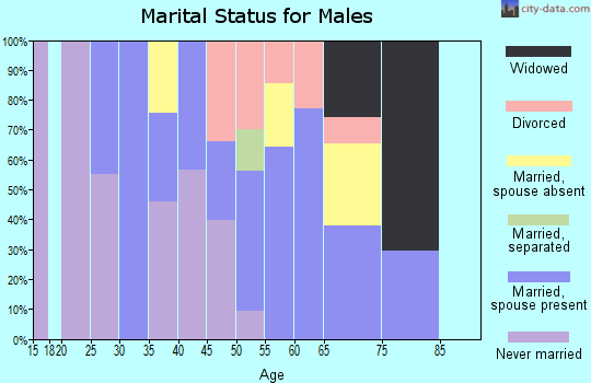 Zip code 64125 marital status for males
