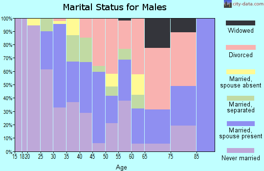 Zip code 64126 marital status for males