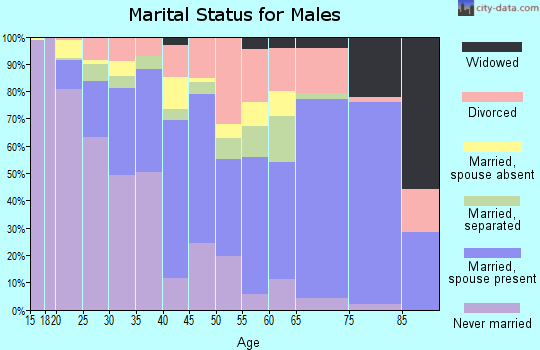 Zip code 64134 marital status for males