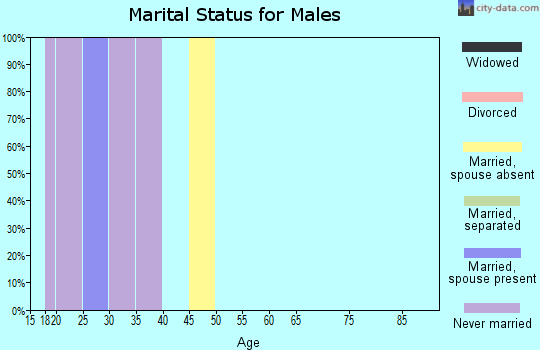 Zip code 64147 marital status for males