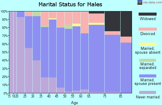 Zip code 64151 marital status for males
