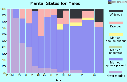 Zip code 64402 marital status for males