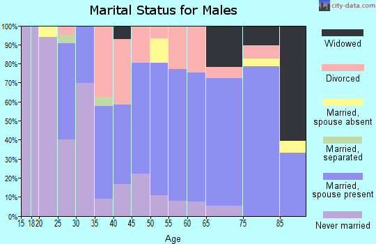 Zip code 64424 marital status for males