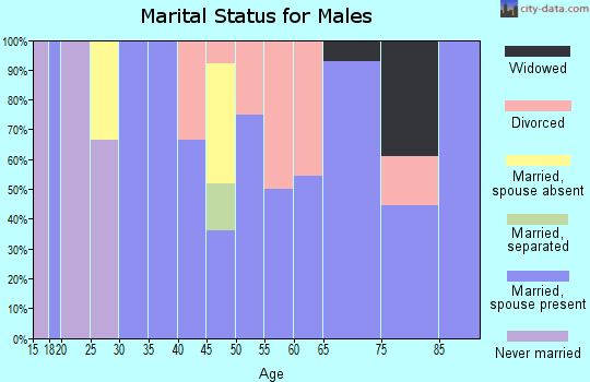 Zip code 64426 marital status for males