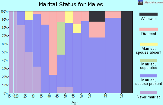 Zip code 64428 marital status for males