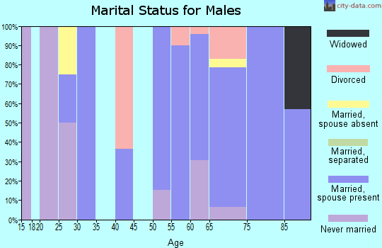 Zip code 64431 marital status for males