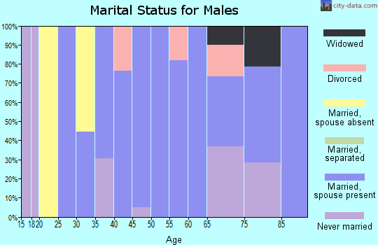 Zip code 64434 marital status for males