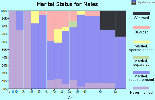 Zip code 64437 marital status for males