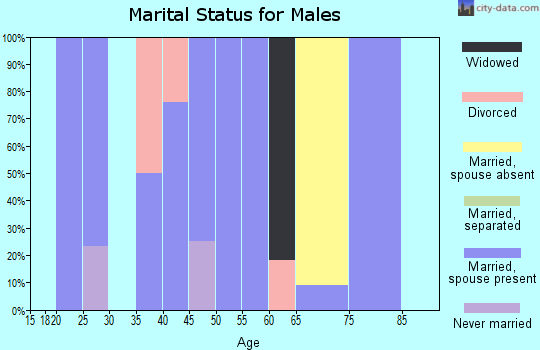 Zip code 64438 marital status for males
