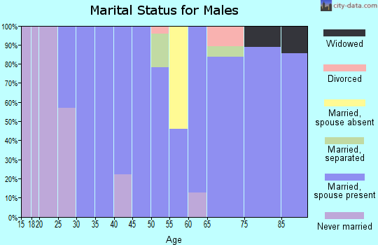 Zip code 64440 marital status for males