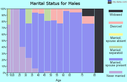 Zip code 64444 marital status for males