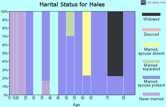 Zip code 64459 marital status for males