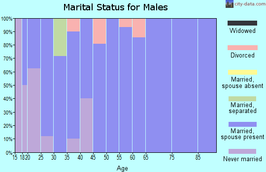 Zip code 64461 marital status for males