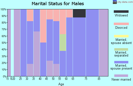 Zip code 64475 marital status for males