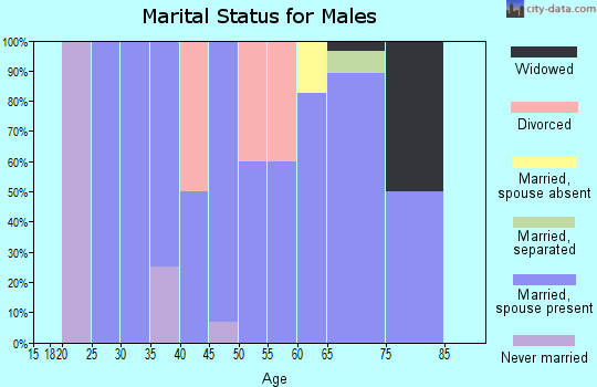 Zip code 64486 marital status for males