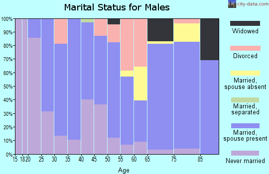 Zip code 64489 marital status for males