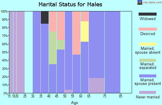 Zip code 64498 marital status for males