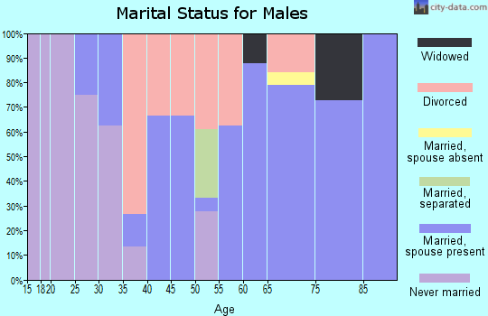 Zip code 64630 marital status for males