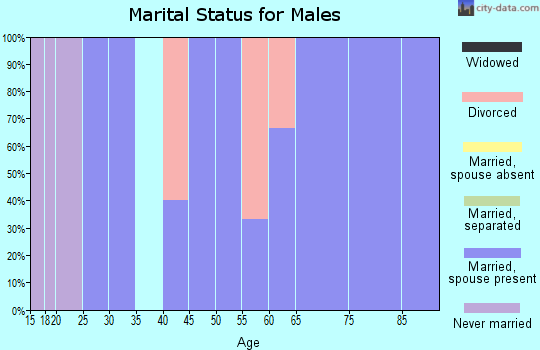 Zip code 64639 marital status for males