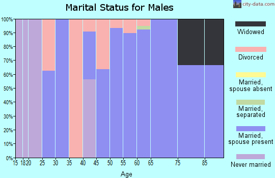 Zip code 64649 marital status for males