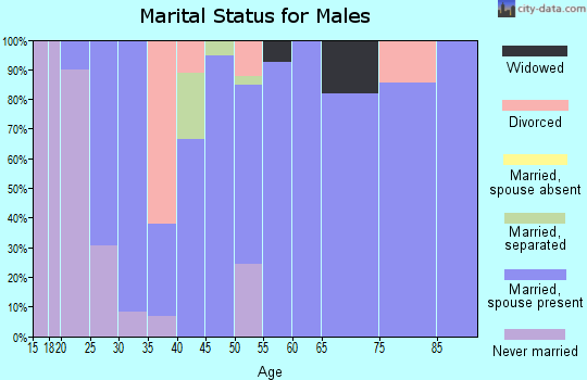 Zip code 64659 marital status for males