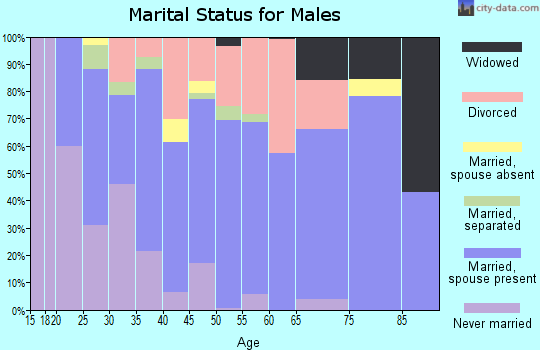 Zip code 64683 marital status for males