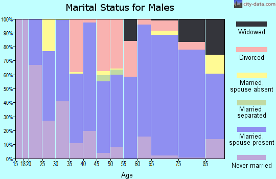 Zip code 64730 marital status for males
