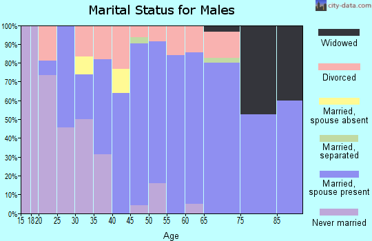 Zip code 64742 marital status for males