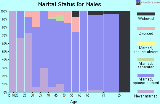 Zip code 64746 marital status for males