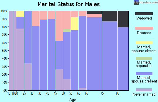 Zip code 64834 marital status for males
