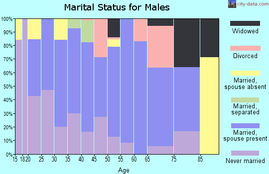 Zip code 64835 marital status for males