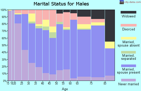 Zip code 64836 marital status for males