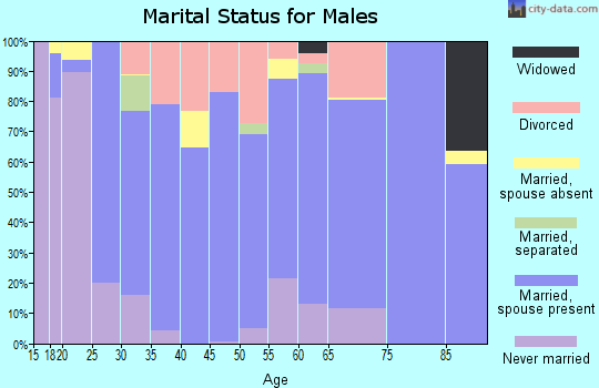 Zip code 64844 marital status for males