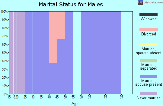 Zip code 64849 marital status for males