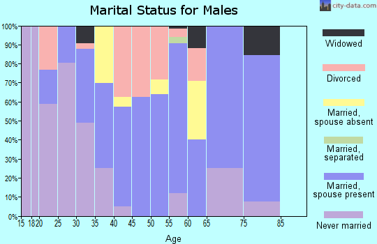 Zip code 64854 marital status for males
