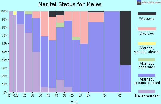 Zip code 64862 marital status for males