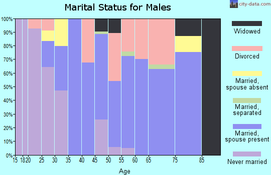 Zip code 65014 marital status for males