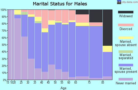 Zip code 65109 marital status for males